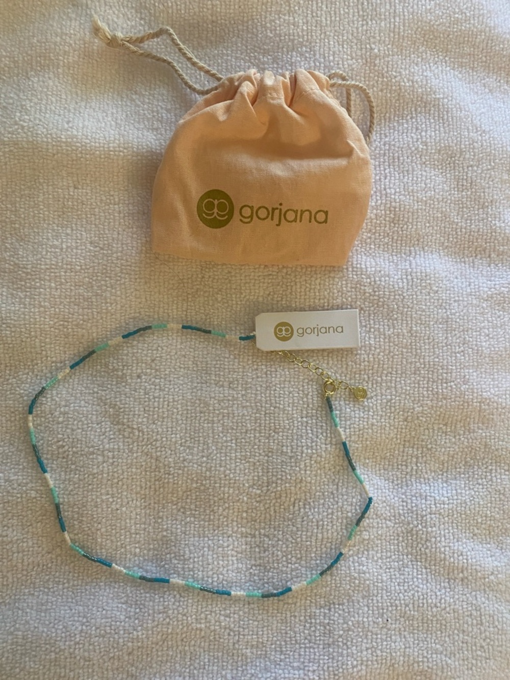 Gorjana Teal and Turquoise Beaded Necklace with Gold Accents